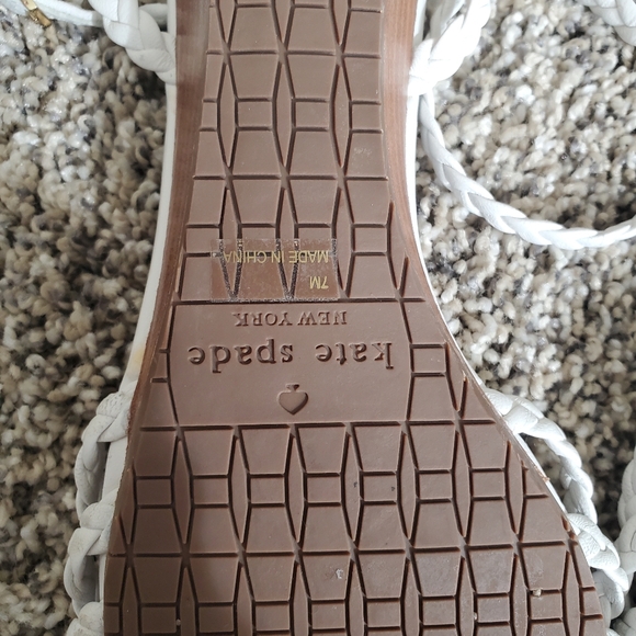 Kate Spade Women's Valencia Braided Strappy Wedge Sandals in White Nappa Size‎ 7 - Picture 8 of 9